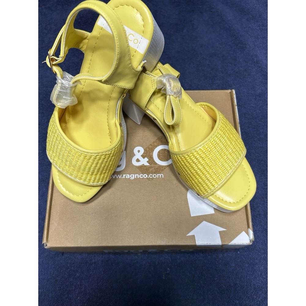 Rag & Co  Women's Mazarro Raffa Chunky Sandal Yellow‎ Size 8.5 New In Box